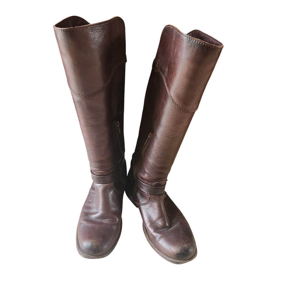 Frye Women Carson 778210 Brown Leather‎ Knee High Riding Boots Size 9.5 B